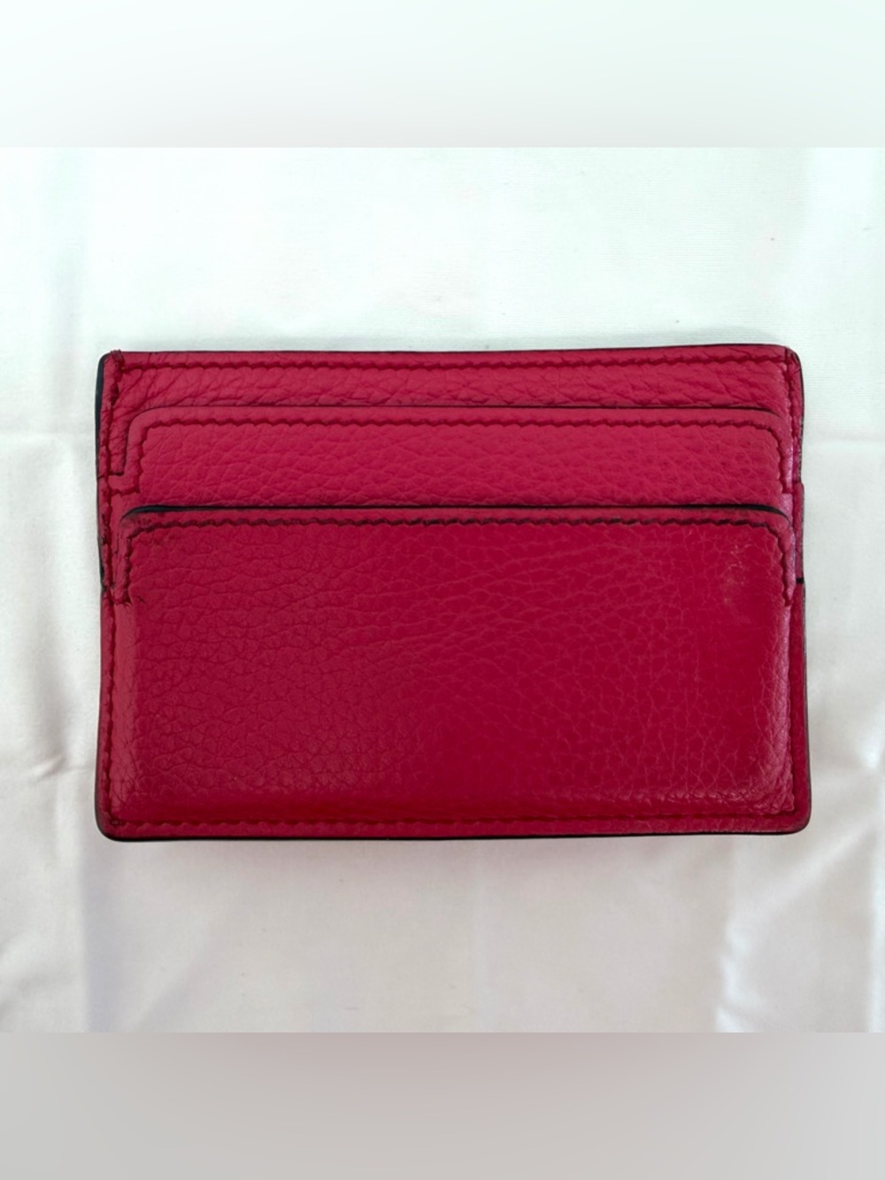 Alexander McQueen Pink Leather Cardholder with Gold Skull - Picture 2 of 3